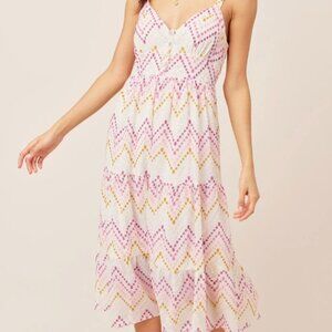 NWT Gorgeous Lovestitch Multicolor Farrah Chevron Maxi Dress